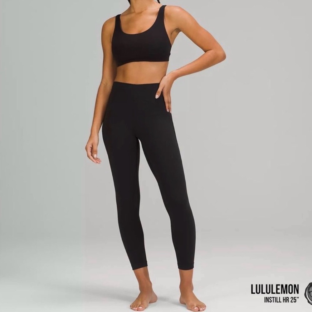 Lululemon Instill High Rise Tight 25" In Black Smooth Cover Women's Size 4